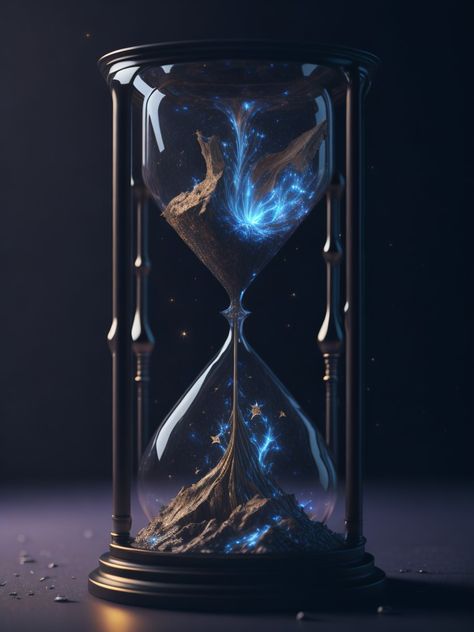 Hourglass Timer Art, Sands Of Time Aesthetic, Fantasy Hourglass Art, Magical Hourglass Art, Time Magic Fantasy Art, Hourglass Concept Art, Dnd Relics, Time Sand Clock, Hourglass Aesthetic