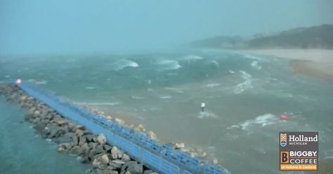 Meteotsunami strikes Lake Michigan shore — CBS News Tsunami Waves, Lake Michigan Beaches, Holland Michigan, Michigan Beaches, Michigan City, Storm Surge, Weather News, Flood Insurance, National Weather Service