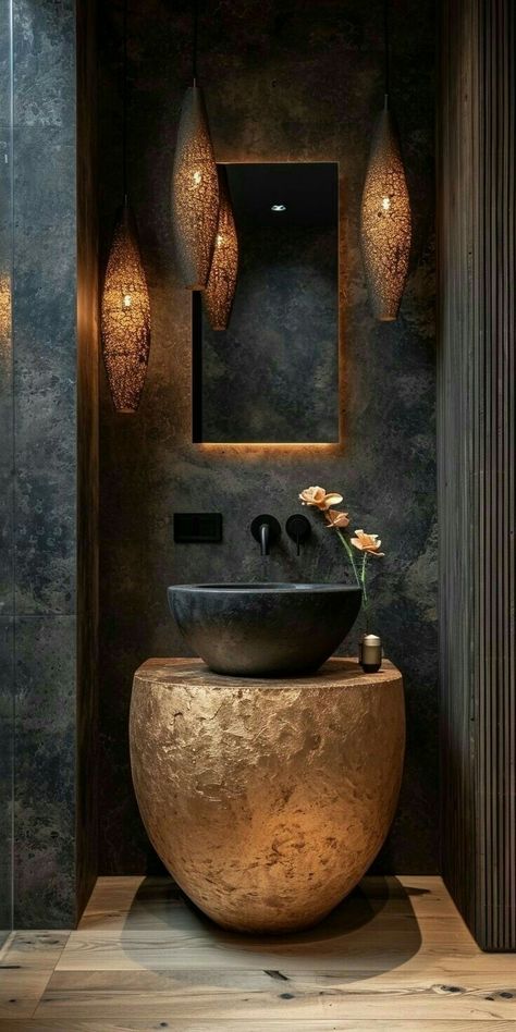 Bathroom Inspo Interior Design, Stone Vessel Sinks, Bathroom Decor Themes, Kitchen Luxury, Balcony Ideas Apartment Outdoor, Washbasin Design, Modern Kitchen Design Luxury 2020, Small Bathroom Ideas On A Budget, House Arch Design