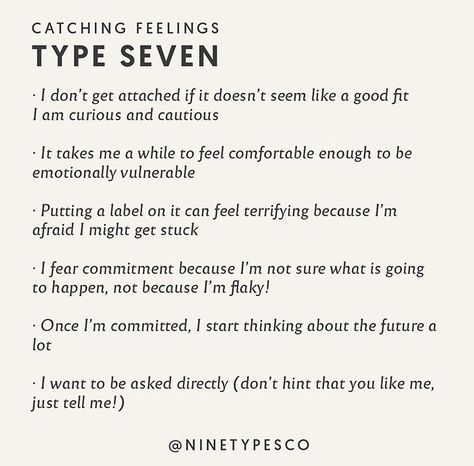 7 Enneagram, Type 7 Enneagram, Enneagram 7, Catching Feelings, Enneagram 3, Myers Briggs Personality Test, Break Ups, Enneagram 9, Catch Feelings