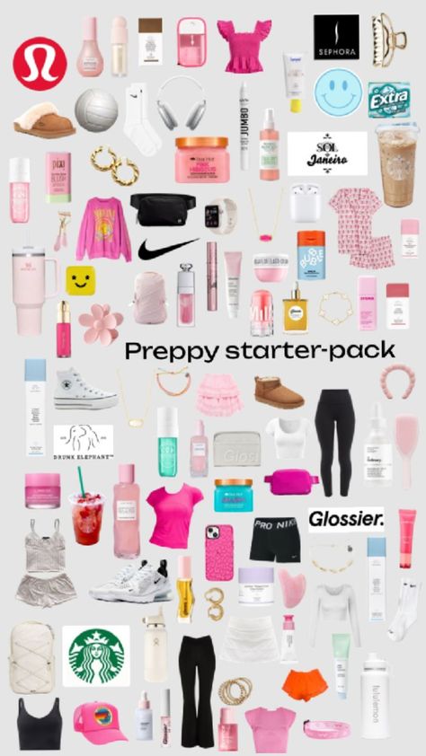 Preppy Starter Pack, Preppy Presents, Boo Basket Ideas For Best Friend, Aesthetic Starter Pack, Girls Wishlist, Preppy Wishlist, Cute Shuffles, Room Wishlist, My Future Self