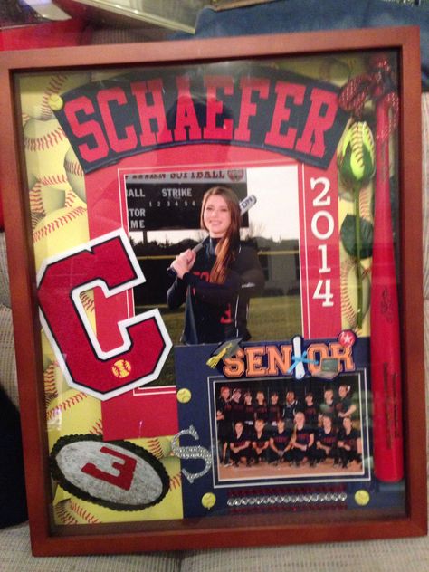 Senior night idea Sports Shadow Boxes, Softball Senior Night, Soccer Senior Night, Volleyball Senior Night, Basketball Senior Night, Senior Night Ideas, Senior Gift Ideas, Senior Night Posters, Cheer Banquet