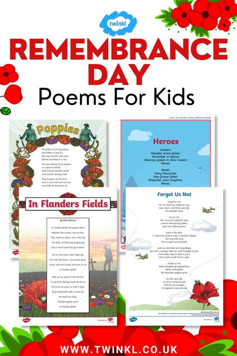 Remembrance Day Poems For Kids Remembrance Day Poems, Poppies Poem, Ancient Sumer, Poems For Kids, History Lesson Plans, Great Fire Of London, The Great Fire, Poetry Collection, Remembrance Day