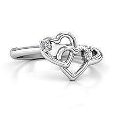 Linked in Love Ring #jewlr Promise Ring Loving Someone So Much, 2 Hearts, Monogram Ring, Infinity Ring, Initial Ring, Feather Necklaces, Silver Prices, Personalized Rings, Loving Someone