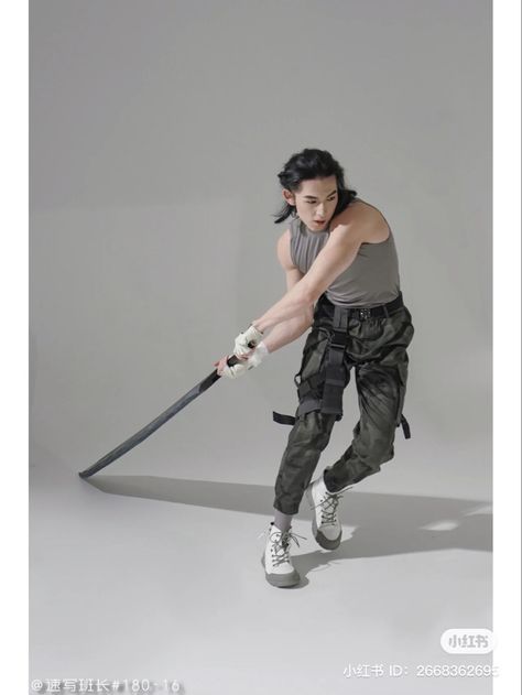 Combat Poses Reference Male, Bo Staff Reference, Quarterstaff Pose, Sparring Pose Reference, Holding Swords Reference Pose, Combat Poses Reference, Boxer Pose, Boxer Memes, Marvel Script