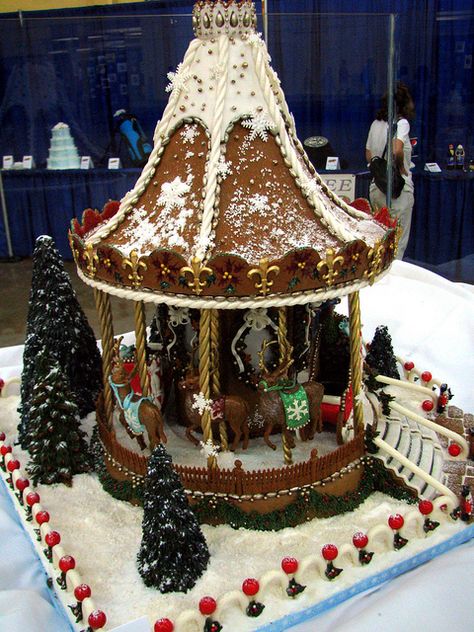 Gingerbread House Competition Asheville Winner | Recent Photos The Commons Getty Collection Galleries World Map App ... Gingerbread Carousel, Gingerbread Dough, Make A Gingerbread House, Gingerbread House Designs, All Things Gingerbread, Gingerbread House Cookies, Gingerbread Village, Cookie House, Gingerbread Decorations