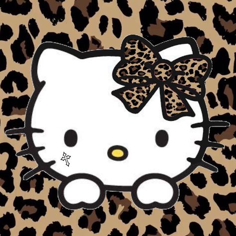 Iphone Wallpaper Hello Kitty, Cheetah Print Background, Cheetah Print Wallpaper, Images Hello Kitty, Hello Kitty Aesthetic, Kitty Drawing, Y2k Wallpaper, Hello Kitty Backgrounds, Hello Kitty Drawing