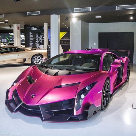 Lamborghini Veneno Coupe 😈 Sold for $4,500,000 💸💸💸 Tag a friend who would like this Lambo✔️ Follow @luxuryworldcars for more posts🔝 Lamborghini Photos, Pink Lamborghini, Top Luxury Cars, Lamborghini Veneno, Lamborghini Cars, Exotic Sports Cars, Cool Sports Cars, Pink Car, Super Luxury Cars