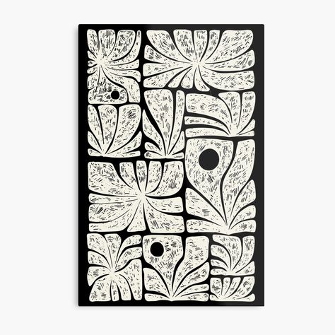 Get my art printed on awesome products. Support me at Redbubble #RBandME: https://www.redbubble.com/i/metal-print/Abstract-flowers-by-Mar-Max/124459645.0JXQP?asc=u Modern Floral Pattern, Paper Border, Plant Art Print, Borders For Paper, Black White Art, Plant Print, Plant Art, Patterns In Nature, Modern Floral