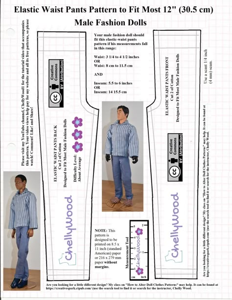 Sew easy pants for Ken w/free PDF sewing patterns @ ChellyWood.com #DollClothesPatterns #KenDolls – Free Doll Clothes Patterns Free Sewing Patterns For Barbie Doll Clothes, Diy Ken Doll Clothes Free Sewing, Ken Clothes Patterns, Ken Doll Sewing Patterns Free Printable, Ken Doll Clothing Patterns Free, Doll Pants Pattern Free, Clothes For Ken Doll Free Sewing, Barbie Clothes Patterns Free Printable Pants, Pattern For Ken Doll Clothes