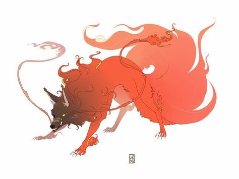 Light Elemental, Fox Artwork, Canine Art, Uzumaki Naruto, Monster Concept Art, Creature Drawings, Deviant Art, Fantasy Creatures Art, Mythical Creatures Art