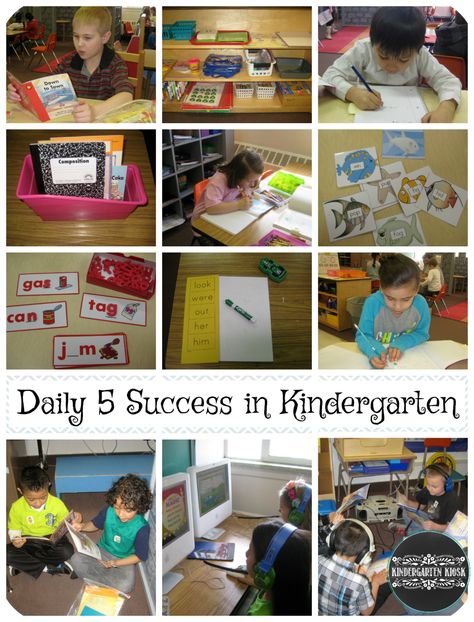 Daily 5 Kindergarten, Daily 5 Stations, Guided Reading Kindergarten, Daily Five, Kindergarten Centers, Literacy Stations, Preschool Lesson Plans, Homeschool Kindergarten, Education Motivation