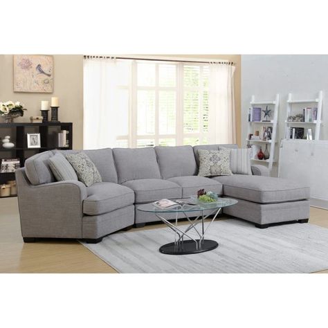 Emerald Home Analiese 3 Piece Sectional Sofa | Hayneedle Furnitur Ruang Keluarga, 3 Piece Sectional Sofa, Sofa L, Grey Sectional, Sectional Sofa Couch, Upholstered Sectional, Corner Sectional, Modular Sectional, Reclining Sectional