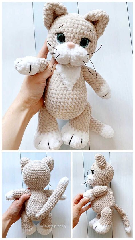 Amigurumi Cat Free Pattern, Cat Amigurumi Free Pattern, Crochet Pattern Cat, Crocheted Cat, Crochet Toys Free, Cat Crochet, Easy Crochet Animals, Crochet Cat Pattern, Crochet Animals Free Patterns