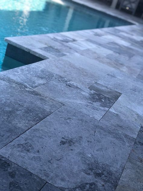 Tundra Grey Marble, Grey Pool, Car Porch, Travertine Pavers, Pool Coping, Coping Stone, Grey Clouds, Splish Splash, Deck Ideas