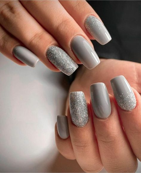 Natural Winter Nail Colors 2023-2024: 15 Timeless Ideas - thepinkgoose.com Winter Nail Color, Grey Gel Nails, Muted Sage Green, Winter Nail Colors, Muted Sage, Grey Nail Designs, Winter Landscapes, Nude Nail Polish, Nude Nail