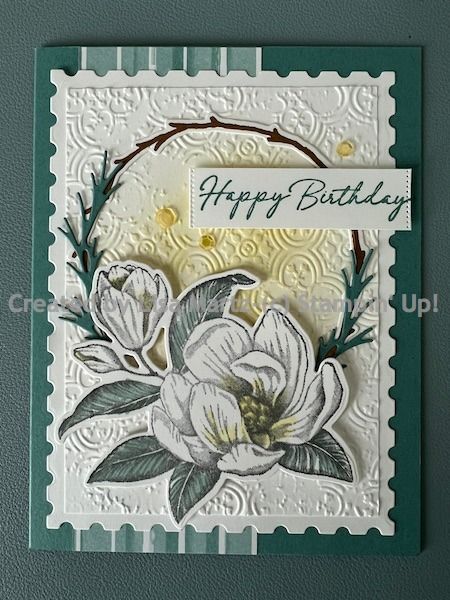 CWSF816 Magnolia Birthday | GET YOUR STAMP ON! Mood Card, Magnolia Stamps, Flower Cart, Wink Of Stella, Challenge Week, Color Challenge, Love Stamps, Flower Stamp, Stamping Up Cards