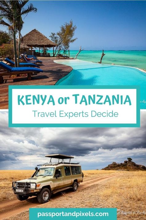 Trying to choose Kenya vs Tanzania for your African safari or beach holiday? Travel bloggers who've visited both give their expert views. #kenya #tanzania #safari #kilimanjaro #zanzibar #serengeti #maasaimara #wildlife #africa Tanzania Beach, Travel Tanzania, South Africa Vacation, Travel In Africa, Africa Vacation, Tanzania Travel, Africa Trip, Kenya Travel, Visit Africa