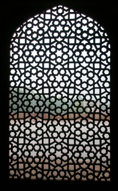 Alhambra-inspired. Love/hate relationship with Moors. Lattice Screen, Jaali Design, Laser Cut Screens, Window Inserts, Islamic Patterns, Islamic Art Pattern, Islamic Design, Moroccan Design, Islamic Pattern