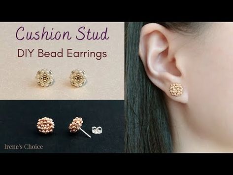 How to Make Cushion Stud Bead Earrings - YouTube Diy Earrings Studs, Seed Bead Tutorials, Christmas Jewelry Diy, Embroidery Earrings, Studs Diy, Seed Bead Crafts, Beads Art, Bead Tutorials, Beaded Earrings Tutorials