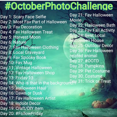 October Photo Challenge, December Photo Challenge, Sketchbook Challenge, Photo Lessons, Photo A Day Challenge, Creepy Photos, Art Journal Prompts, Photo Prompts, Halloween Photography