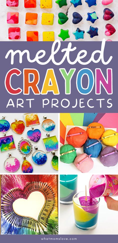 Recycling Crayons Diy, Crafts With Crayons Diy, Art With Melted Crayons, Things To Do With Old Crayons, Love From The Crayons Activity, Projects With Crayons, Craft With Old Crayons, Art Projects For Homeschoolers, Recycled Craft Preschool