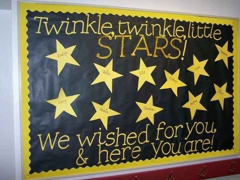 A Class Full of Stars | 31 Incredible Bulletin Boards For Back To School Star Bulletin Boards, Creative Bulletin Boards, Kindergarten Bulletin Boards, Preschool Boards, Summer Bulletin Boards, Preschool Bulletin, Preschool Bulletin Boards, Back To School Bulletin Boards, Classroom Board