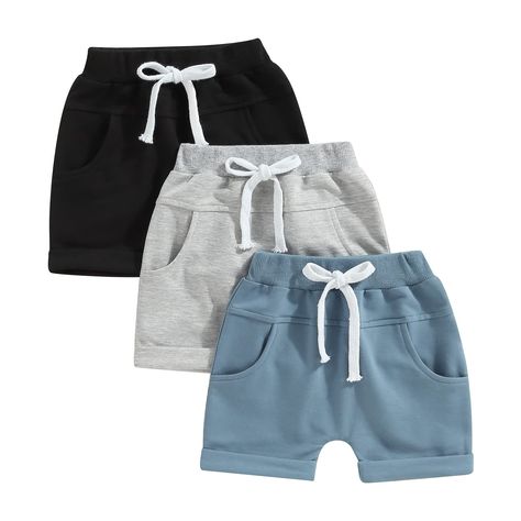 PRICES MAY VARY. SOFT MATERIAL: Toddler Shorts Boys are made from high quality cotton blend, soft and excellent fabric,elastic and light, cares for your baby's skin.newborn summer boy clothes,boys sweat shorts is comfortable to wear. FEATURES:Infant boys shorts,excellent fabric,solid color,Pack of 3 Toddler Shorts with with Drawstring and pocket,showing active and energetic style. Basic short sweatpants,boys sweat shorts,12 month boys shorts. EASY MATCH: Classic versatile clothes can be matched Baby Boy Summer, Basic Shorts, Baby Shorts, Jogger Shorts, Elastic Waist Shorts, Summer Boy, Boy Clothes, Kids Pants