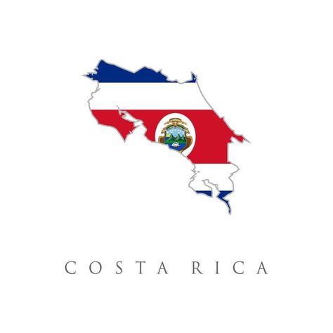 Costa Rica Map, Country Flags Icons, Spain Flag, Flag Icon, Costa Rican, Vector Map, Map Vector, The Flag, National Flag