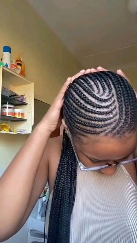 School Hairstyles Cornrow, Back To School Hairstyles Cornrow, Fulani Styles, Updo Cornrows, Stitch Cornrows, Big Cornrows Hairstyles, Braids Stitch, Back Braids, Cornrow Updo