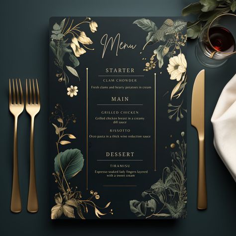 Menu Engineering, Menu Design Layout, Dining Menu, Restaurant Menu Design, Grilling Chicken Breast, Menu Card, Signature Dishes, Elegant Font, First Bite