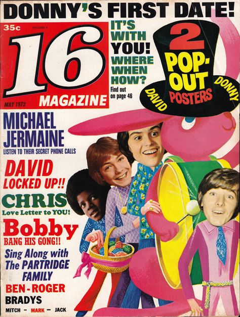 Bobby Sherman, 16 Magazine, Teen Magazines, Tiger Beat, The Osmonds, Donny Osmond, Look Magazine, Teen Magazine, Davy Jones