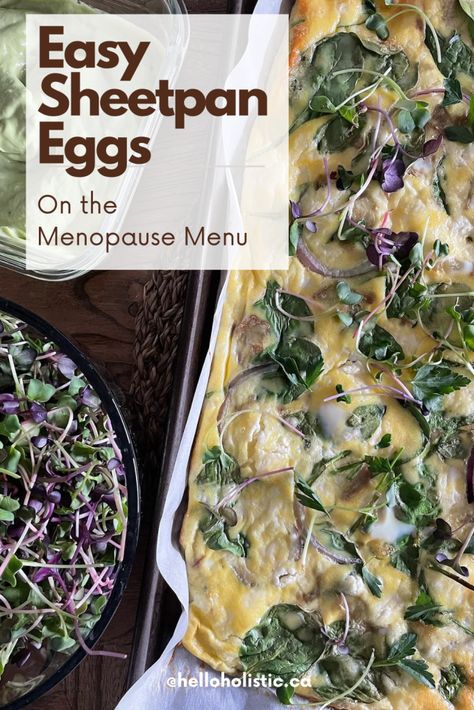 Easy sheetpan eggs recipe for hormone balance, menopause, meal prep. Sheet Pan Eggs, Hormone Balancing Recipes, Meals Easy, Anti Inflammation, Hormone Balance, Eggs Recipe, Celebrity Chefs, Hormone Balancing, Cooking Meat