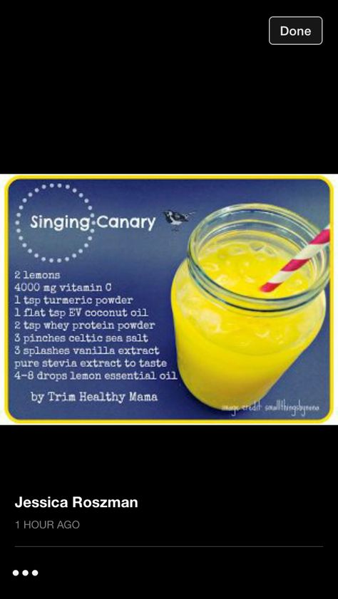 Singing Canary Singing Canary Thm, Singing Canary Drink, Thm Smoothies, Trim Healthy Mama Drinks, Singing Canary, Trim Healthy Recipes, Trim Healthy Mama Plan, Trim Healthy Momma, Trim Healthy Mama Recipes