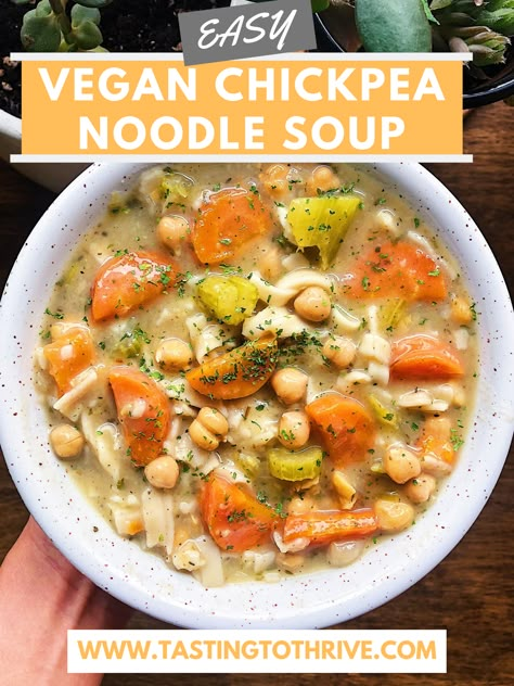 Vegan Chickpea Noodle Soup Chickpea Noodle Soup, Chickpea Noodle, Vegan Chicken Noodle Soup, Week Meals, Vegan Chickpea, Vegan Tips, Vegan Soup Recipes, Vegan Sauces, Vegan Comfort Food