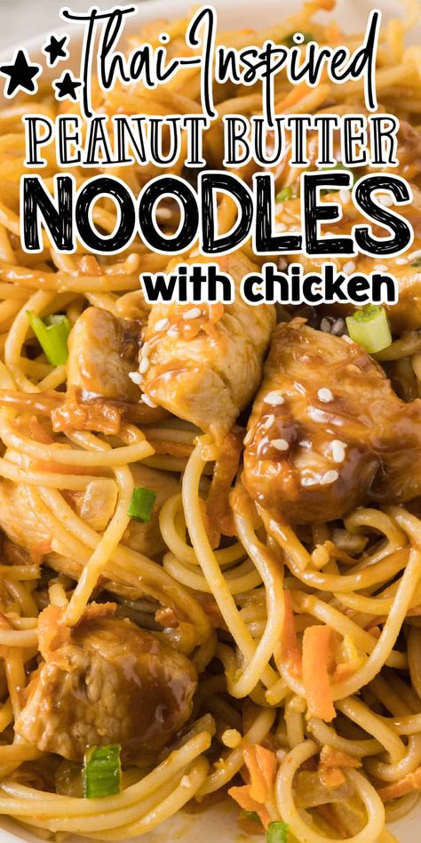 This Easy Thai Peanut Sauce Noodles with Chicken Recipe is a mouth-watering and easy-to-make Asian-inspired dish that combines tender chicken with smooth peanut sauce and flavorful spices. This recipe is a perfect combination of sweet, salty, and savory, and it’s sure to satisfy any craving for Thai cuisine. The creamy peanut butter sauce is the star of the show, providing a rich and satisfying flavor that perfectly complements the tender chicken and tender noodles. This peanut sauce noodles ... Thai Peanut Sauce Noodles, Easy Thai Peanut Sauce, Peanut Butter Noodles, Thai Peanut Noodles, Peanut Sauce Noodles, Easy Peanut Sauce, Spicy Peanut Noodles, Noodles With Chicken, Peanut Butter Chicken