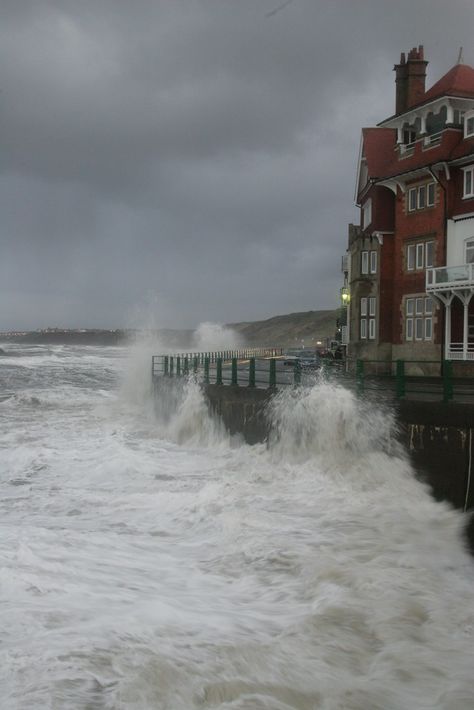 Squally Seas | High seas at Sandsend near Whitby, North York… | Mark Mullen | Flickr Nautical Aesthetic, Lighthouse Keeper, Waves Crashing, Seaside Cottage, W Hotel, Yorkshire England, Seaside Towns, North Sea, Coastal Towns