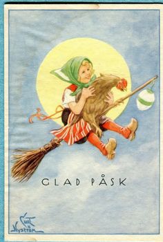 Swedish Easter, Swedish Culture, Swedish Candy, Swedish Traditions, Easter Costume, Pin Up Illustration, Vintage Easter Postcards, Vintage Easter Cards, Easter Cards Handmade