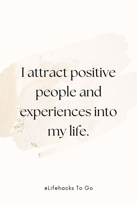 I attract positive people and experiences into my life.✨ #Positive Affirmation #Lifehacks To Go Attract Good People, People Affirmations, Attracting People, Life Affirmation, Attract People, I Attract, Money Saving Methods, Taurus Quotes, Dream Vision Board