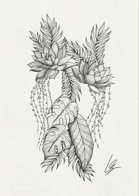 Succulent Arm Sleeve Tattoo, Succulent Flower Tattoo, House Plant Tattoos For Women, Succulent And Flower Tattoo, Succulent Tattoo Design, Succulent Sleeve Tattoo, Leg Sleeves For Females Flowers, Cactus Tattoo Sleeve, Monstera Tattoo Sleeve