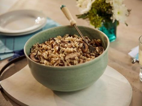 Wild Rice with Mushrooms - Recipe from Food Network: Delicious Miss Brown | Comfort Cooking with Ma: Season 3, Episode 9 | Wild Rice With Mushrooms, Delicious Miss Brown, Rice With Mushrooms, Rice With Sausage, Kardea Brown, Wild Rice Recipes, Brown Food, Brown Recipe, Rice Food