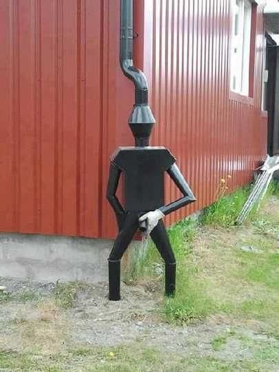 30 Amazing Downspout Ideas, Splash Guards, Charming Rain Chains and Creative Rain Ropes Garage Furniture, Patio Diy, Rain Gutters, Rain Chain, Outdoor Projects, Furniture Plans, Yard Art, Funny Photos, Garden Art