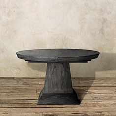 Leighton 54" Round Pedestal Dining Table In Black Unique Dining Tables, Round Pedestal Dining, Round Pedestal Dining Table, Arhaus Furniture, Garden Floor, Dining Room Tables, Functional Home, Pedestal Dining Table, Room Tables