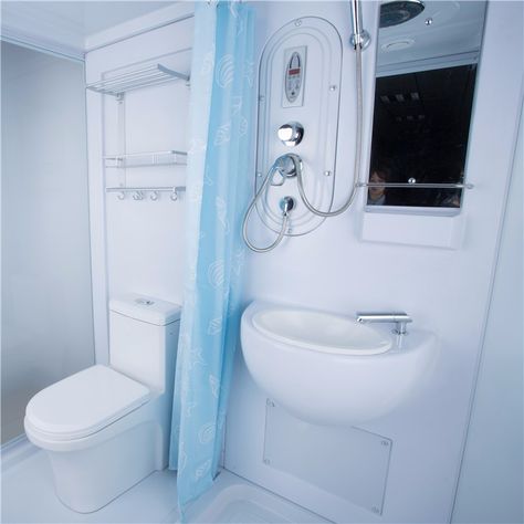 Prefabricated Shower Cabin ST-8841, Prefab Bathroom Cabins Prefab Bathroom, Shed Bathroom, Modular Bathrooms, Shower Basin, Cabin Bathrooms, Chrome Door Handles, Shower Cabin, Bathroom Units, Tiny House Interior