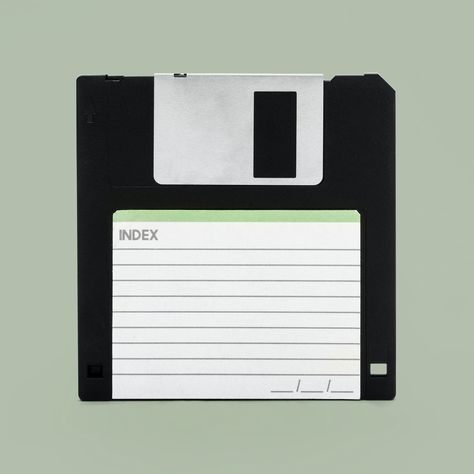 Black floppy disk mockup on a sage green background | premium image by rawpixel.com / Teddy Rawpixel Sage Green Background, Old Computer, Retro Computer, Old Technology, Psd Background, Floppy Disk, Old Computers, File Design, Neon Lights