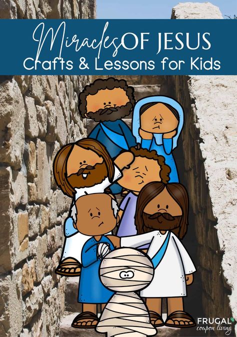 Introduce your kids to the miracles of Jesus with these engaging and interactive activities. From walking on water to feeding the 5,000, these fun lessons will teach kids important lessons about faith, compassion, and the power of God. #FrugalCouponLiving Childrens Miracle Network Ideas, Jesus Disciples Craft For Kids, Jesus First Miracle Craft, Jesus Activities For Kids, Jesus Preschool Activities, Jesus Miracles Crafts, Miracles Of Jesus For Kids Craft Ideas, Fun Bible Lessons For Kids, Who Is Jesus Lesson For Kids