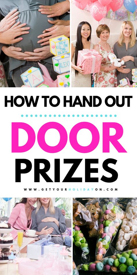 Door Prize ideas for Baby Showers! #prizes #babyshower #motherhood #momtobe #partyplanning Gifts For Baby Shower Games, Door Prize Ideas, Baby Shower Questions, Shower Game Prizes, Baby Shower Game Gifts, Prize Ideas, Baby Shower Game Prizes, Baby Shower Games Coed, Baby Shower Gifts For Guests