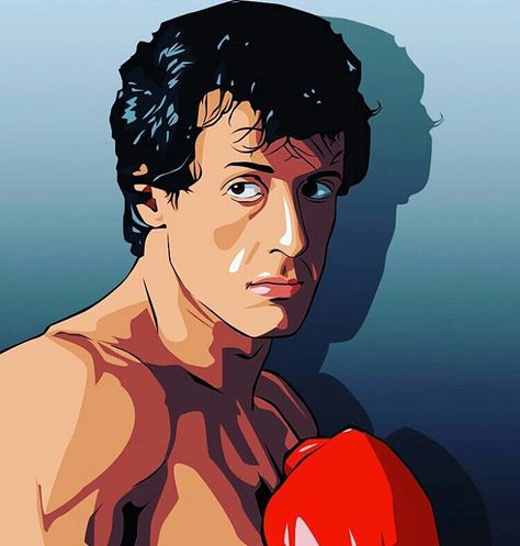 Pop Art Face, Rocky Balboa, Vector Portrait, Sylvester Stallone, Film Art, Stencil Art, Celebrity Art, Balboa, Movie Art