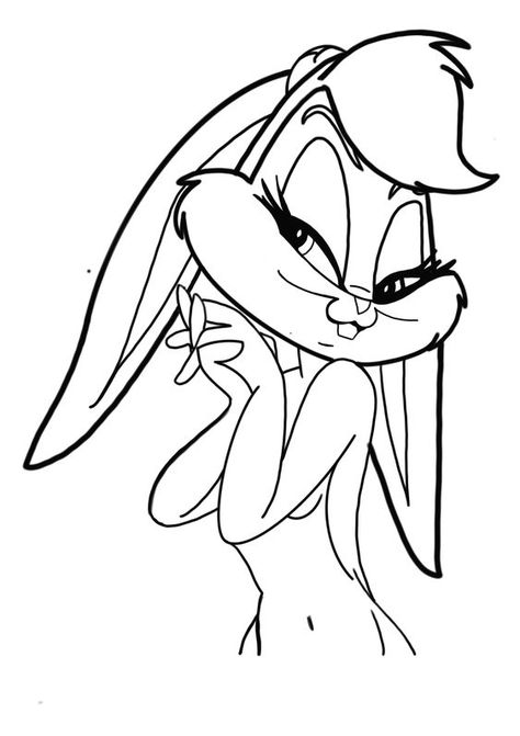 Bugs Bunny Drawing, Bunny Tattoos, Cartoon Character Tattoos, Coloring Pages Inspirational, Bunny Painting, Bunny Drawing, Cute Canvas Paintings, Tattoo Design Book, Cartoon Tattoos