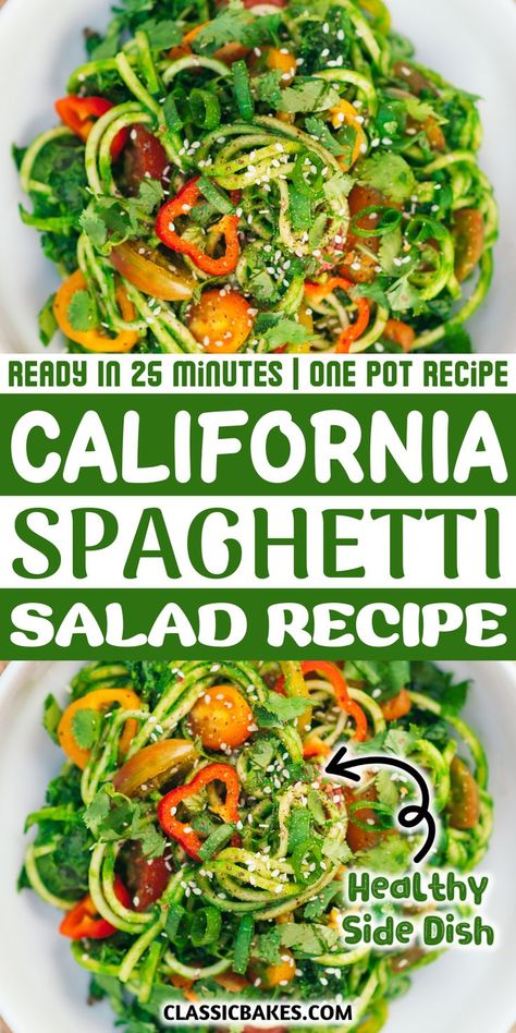 Do you want to eat healthy and yummy salads? Are you looking for a way to use up leftover spaghetti? Do you have a heart for vegans, vegetarian, or people who are trying to lose weight? Then this book is perfect for you! California Spaghetti Salad Recipe, California Spaghetti Salad, California Spaghetti, Hearty Salad Recipes, Leftover Spaghetti, Spaghetti Salad, Wheat Pasta, Vegan Pesto, Hearty Salads